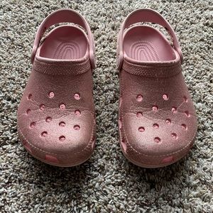 COPY - Girls crocs rose gold glitter